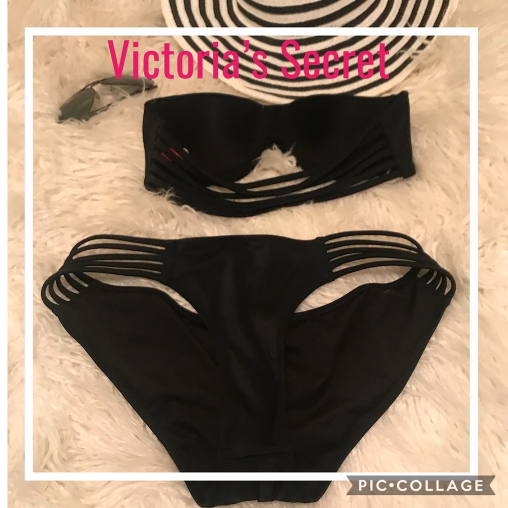 Victoria’s Secret Black Top 32B & Sm Bottoms
